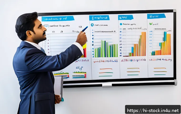 증권투자상담사 신입 교육 커리큘럼 - A professional Indian investment advisor in a modern office setting, explaining the basics of financ...